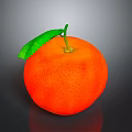 Bright Juicy Orange with Fresh Green Leaf as Daily Household Healthy Fruit