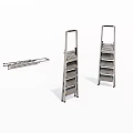 Durable Metal Folding Ladders As Essential Hardware Tools For Home Use 3d model