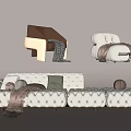 Modern Combination Sofa Multiplayer Sofa Combination 3d model