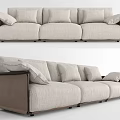 Modern three-seat sofa multiplayer sofa 3d model