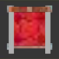 Pixel Art Single Chair With Orange Red Frame Decorative Backrest And White Armrests
