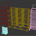 Retail Display Shelves With Wooden Divided Tiers Metal Wire Racks And Section Signs