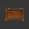 Vintage Wooden Box With Brass Lock Metal Accents And Wood Grain Surface