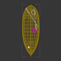 Traditional Wooden Boat With White Hull Blue Red Stripes Oars And Blue Seats
