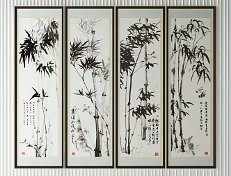 New Chinese Plant Painting Decorative Painting 3d model