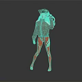 Game Movie Character In Red Jacket Black Hat And Red Leggings Standing Pose