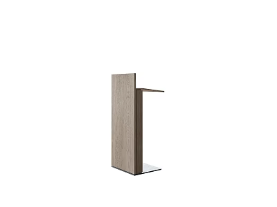 Modern Wooden Reception Desk With Sleek Upright Structure And Small Countertop 3d model