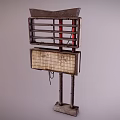 Vintage Commercial Metal Signage Equipment With Rustic Outdoor Display Stand And Grille