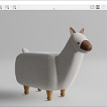 Modern Children's Chair Children's Alpaca Cartoon Low Stool 3d model