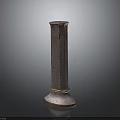 Textured Decorative Column Design With Stone Surface And Pedestal Base For Interior Decoration
