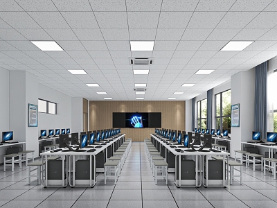 computer classroom room model