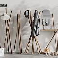 Durable Hardware Tools For Assembling Wooden Coat Racks With Mirror And Home Accessories 3d model