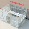 Modern Clothing And Footwear Display Shelves 3D Model With Multi Layer Storage Design