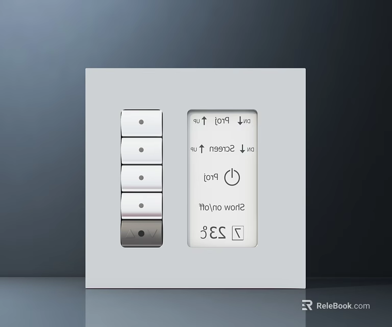 Modern Switch Panel With Multiple Control Buttons And Digital Display Screen 3d model 