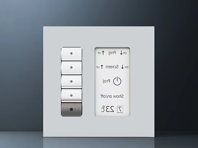 Modern Switch Panel With Multiple Control Buttons And Digital Display Screen 3d model