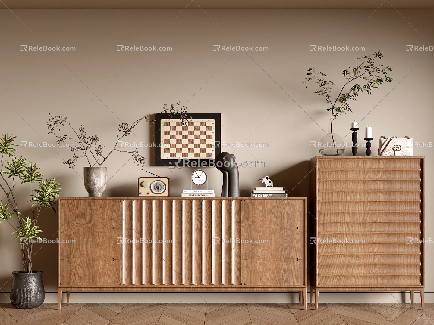 Quiet Antique Style Side Cabinet Simple Style Cabinet Whole Cabinet Dining Side Cabinet Balcony Cabinet Locker Entrance Cabinet 3d model