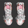 White And Red Nike Running Shoes With Cushioned Sole And Sporty Logo Design