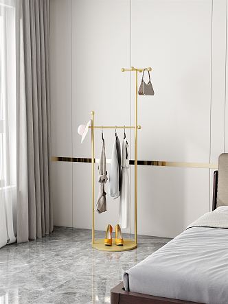 Light Luxury Clothes Hanger Coat Rack 3d model