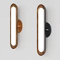 Modern Design Two Wall Lights with Brass and Black Bases and White Rectangular Shades 3d model