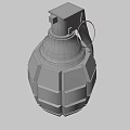 Military Metal Grenade With Diamond Pattern Fuse And Pull Ring Design 3d model