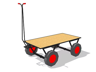 Modern carts hand-towed carts used in freight logistics 3d model