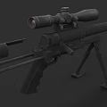 Tactical Sniper Rifle With Telescopic Scope Bipod And Long Barrel Design