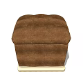 Comfortable Brown Upholstered Square Sofa Stool With Light Colored Base