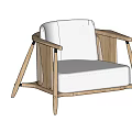 Comfortable Modern Single Sofa With White Cushion And Wooden Frame Minimalist Design