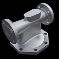 Industrial Metal Pipe Fitting With Flange Connections And Mounting Holes