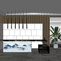 New Chinese Front Desk Front Office Front Desk 3d model