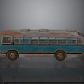 Vintage Bus Turquoise And Red Exterior Classic Retro Design Details