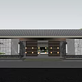 new chinese style gate 3d model