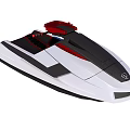 Modern White Black Red Jet Ski With Sleek Hull And Comfortable Seat