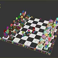 Lego Chess Set With Black White Board Pieces And Mini Figures Decorative Tabletop Game
