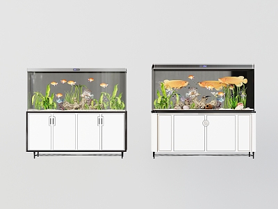 Fish Tank Ornamental Fish Tank Aquarium Tropical Fish Golden Dragon Fish Tank Cabinet 3d model