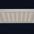 Modern White Interior Ceiling Design With Linear Stripes And Recessed Lighting 3d model