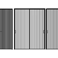 Modern Interior Sliding Doors With Black Frame And Vertical Stripe Glass