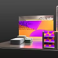 THE ONE Exhibition Booth With Modern Design Color Gradient Background And Lighting Effects 3d model