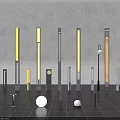 Modern Outdoor Lights With Various Designs Tall Columns And Spherical Lamps