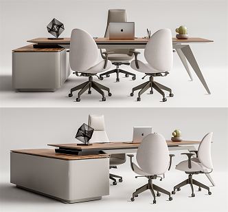 modern office desk and chair 3d model