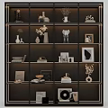 Stylish Decorative Ornament Sets With Illuminated Display Shelves Vases And Photo Frames