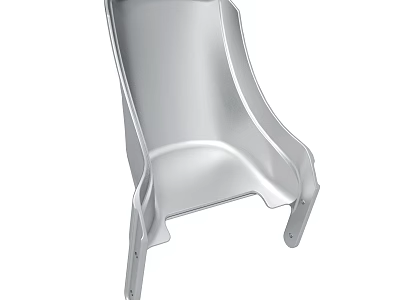 Silver Metal Chair Seat Frame With Curved Design And Support Structure 3d model