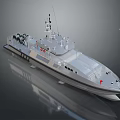 Modern Gray Patrol Boat With Streamlined Hull Radar Antennas And Military Equipment