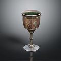 Metallic Goblet with Intricate Carved Patterns on Elegant Base for Home Decor And Daily Use