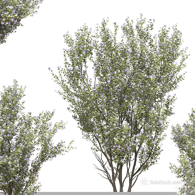 Lush Green Arbor With Purple Flowers And Dense Foliage In Natural Scene 3d model 