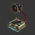 Electronic Module With Integrated Camera Lens And Data Interface Cable Components 3d model
