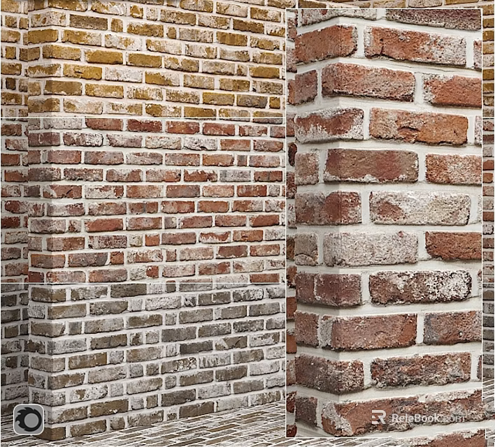 Brick Components With Various Colors And Textures For Interior Wall Design 3d model 