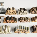 Modern Timber Stack Firewood Spade 3d model