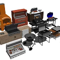 Various Types Of Outdoor Barbecue Grills And Cooking Equipment For Home Use