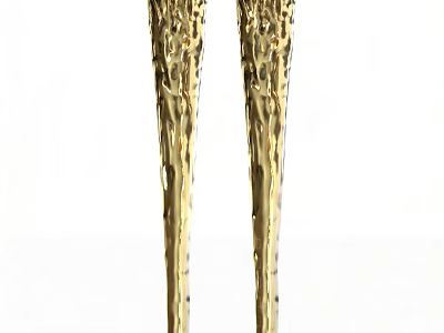 Golden Textured Cabinet Handles With Intricate Design For Modern Furniture 3d model